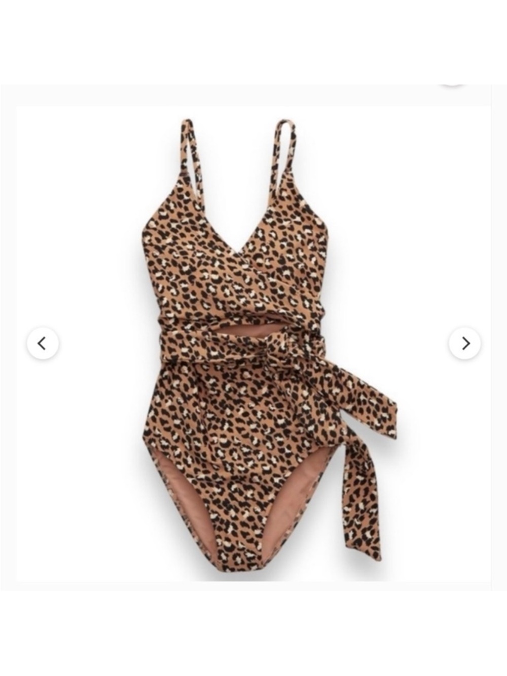 aerie Leopard Print One-Piece Swimsuit in Brown/Tan